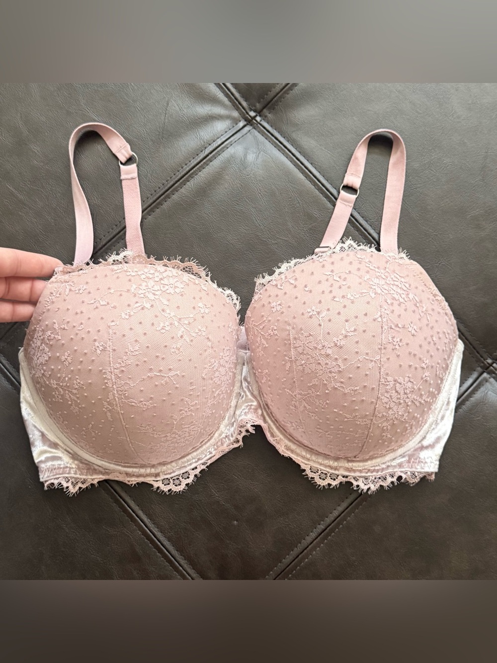 Dream Angels Baby Pink Lined Denim Bra